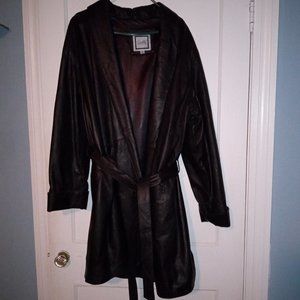 Women's Leather coat knee length 3x